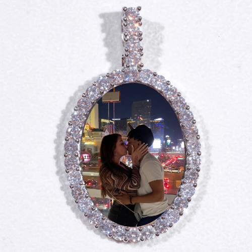 Large 3D Oval Custom Picture Pendant
