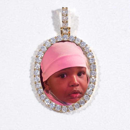 3D Oval Custom Picture Pendant