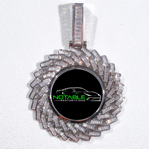 Large 3D Baguette Custom Picture Pendant