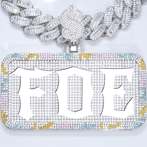 CUSTOM LETTER NECKLACE 3D COLORFUL SQUARE