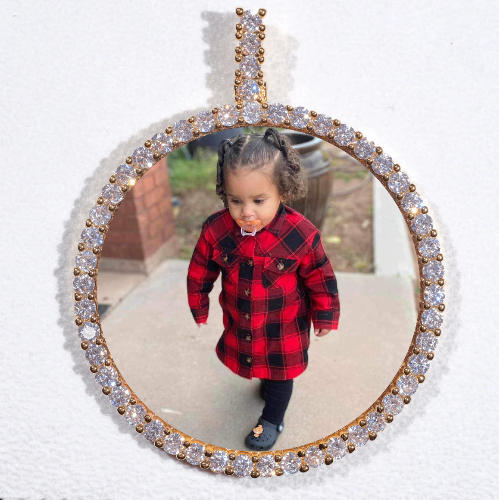 LARGE 3D CIRCLE CUSTOM PICTURE PENDANT