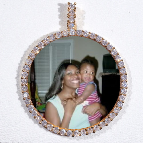 LARGE 3D CIRCLE CUSTOM PICTURE PENDANT