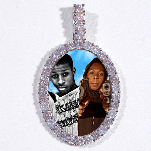 Large 3D Oval Custom Picture Pendant