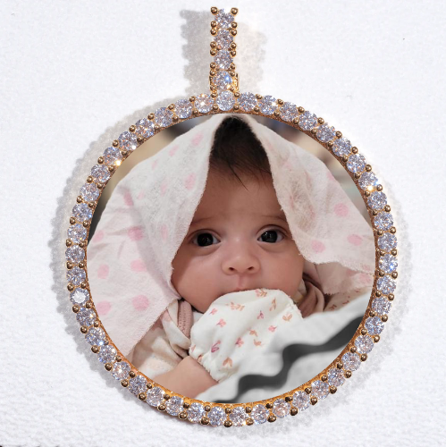 LARGE 3D CIRCLE CUSTOM PICTURE PENDANT