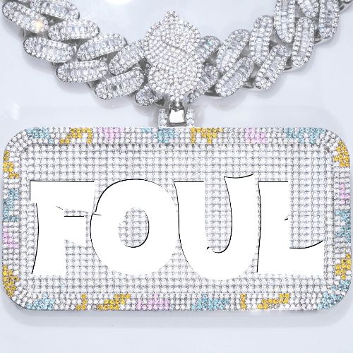CUSTOM LETTER NECKLACE 3D COLORFUL SQUARE