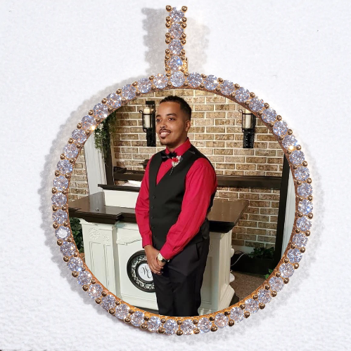 LARGE 3D CIRCLE CUSTOM PICTURE PENDANT