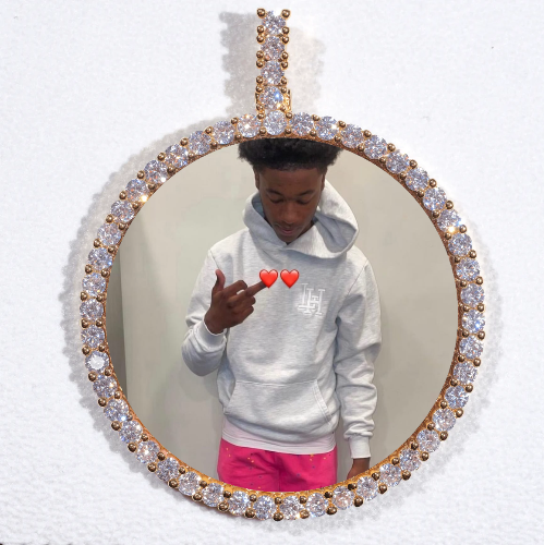 LARGE 3D CIRCLE CUSTOM PICTURE PENDANT