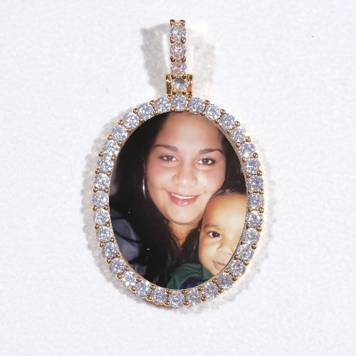 3D Oval Custom Picture Pendant