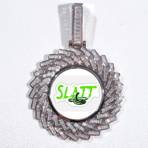 Large 3D Baguette Custom Picture Pendant