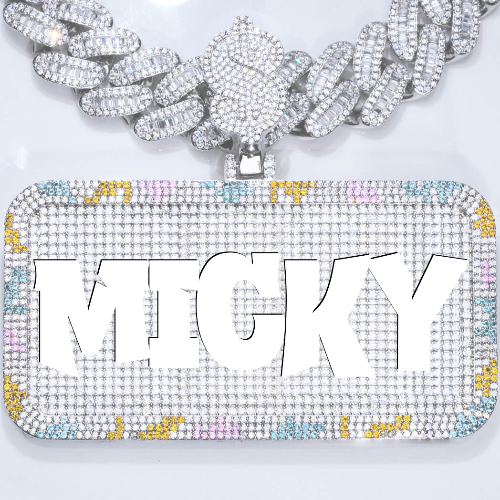 CUSTOM LETTER NECKLACE 3D COLORFUL SQUARE