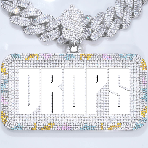 CUSTOM LETTER NECKLACE 3D COLORFUL SQUARE