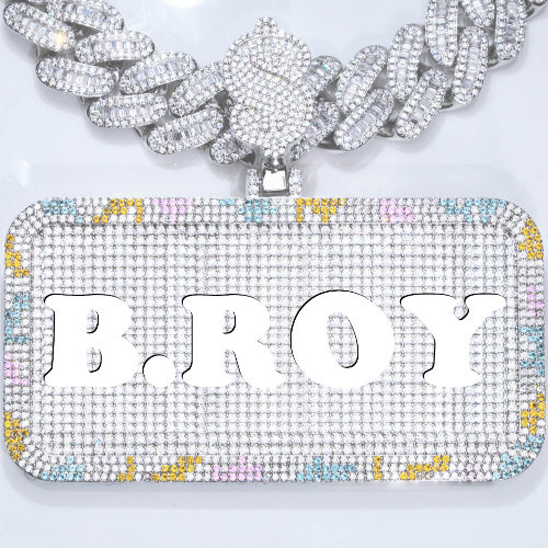 CUSTOM LETTER NECKLACE 3D COLORFUL SQUARE