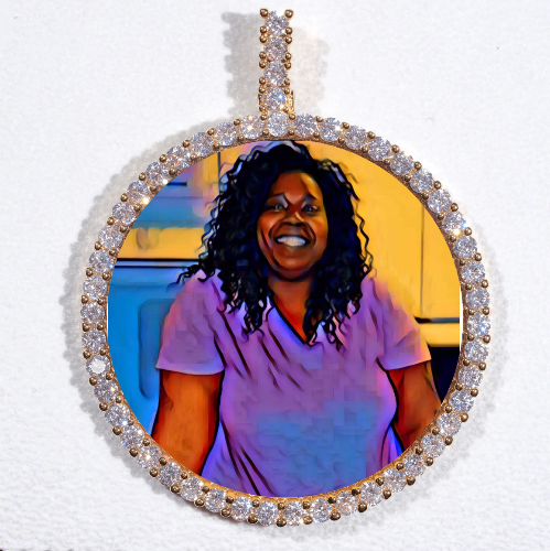 LARGE 3D CIRCLE CUSTOM PICTURE PENDANT