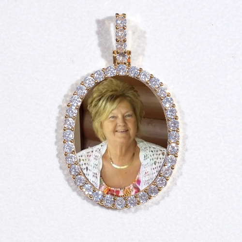 3D Oval Custom Picture Pendant