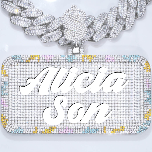 CUSTOM LETTER NECKLACE 3D COLORFUL SQUARE