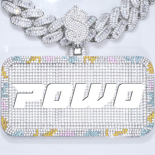 CUSTOM LETTER NECKLACE 3D COLORFUL SQUARE