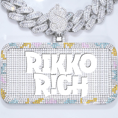CUSTOM LETTER NECKLACE 3D COLORFUL SQUARE