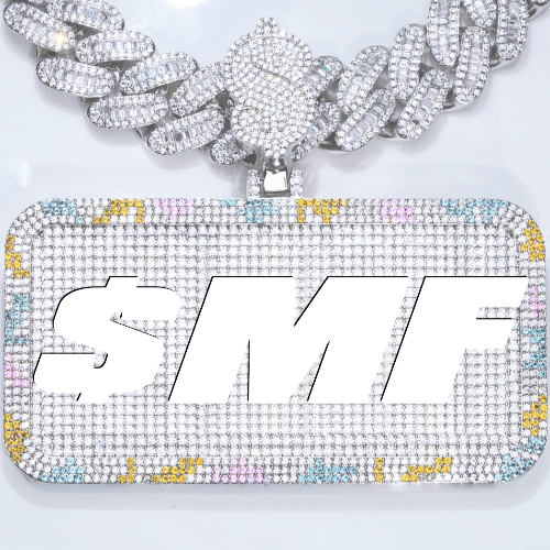 CUSTOM LETTER NECKLACE 3D COLORFUL SQUARE