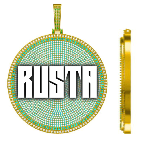 CUSTOM LETTER NECKLACE 3D BIG DISC