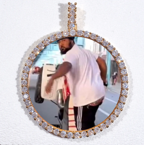 LARGE 3D CIRCLE CUSTOM PICTURE PENDANT