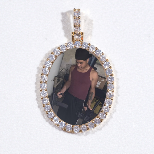 3D Oval Custom Picture Pendant