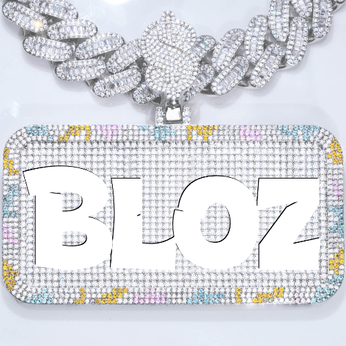 CUSTOM LETTER NECKLACE 3D COLORFUL SQUARE