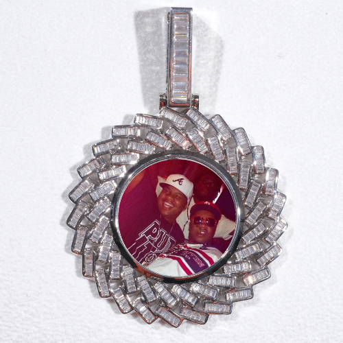 Large 3D Baguette Custom Picture Pendant