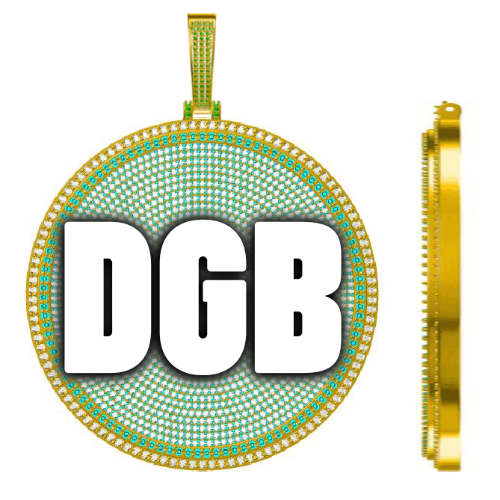 CUSTOM LETTER NECKLACE 3D BIG DISC