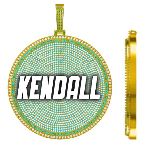 CUSTOM LETTER NECKLACE 3D BIG DISC