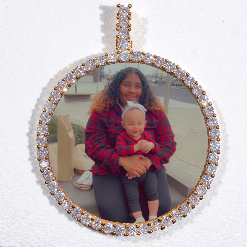 LARGE 3D CIRCLE CUSTOM PICTURE PENDANT