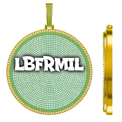 CUSTOM LETTER NECKLACE 3D BIG DISC