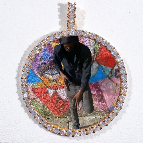 LARGE 3D CIRCLE CUSTOM PICTURE PENDANT
