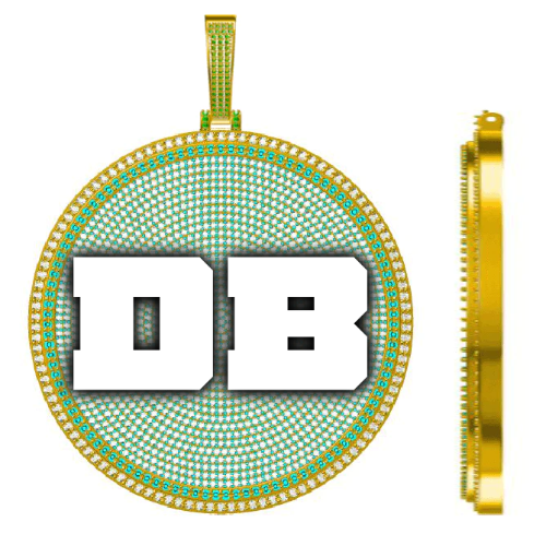CUSTOM LETTER NECKLACE 3D BIG DISC