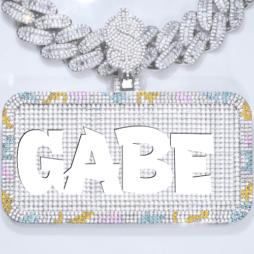 CUSTOM LETTER NECKLACE 3D COLORFUL SQUARE