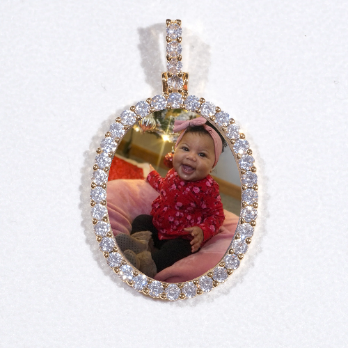 3D Oval Custom Picture Pendant