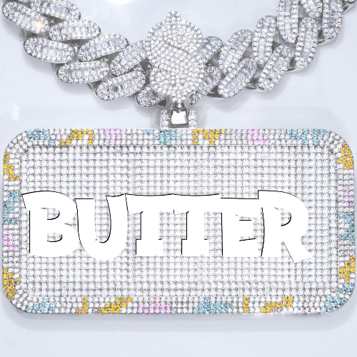 CUSTOM LETTER NECKLACE 3D COLORFUL SQUARE