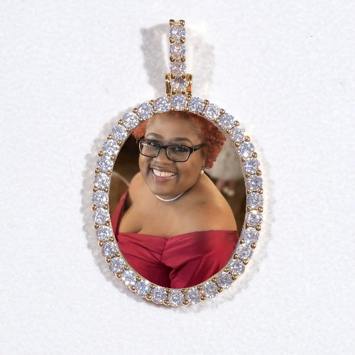 3D Oval Custom Picture Pendant