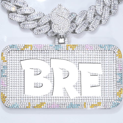 CUSTOM LETTER NECKLACE 3D COLORFUL SQUARE