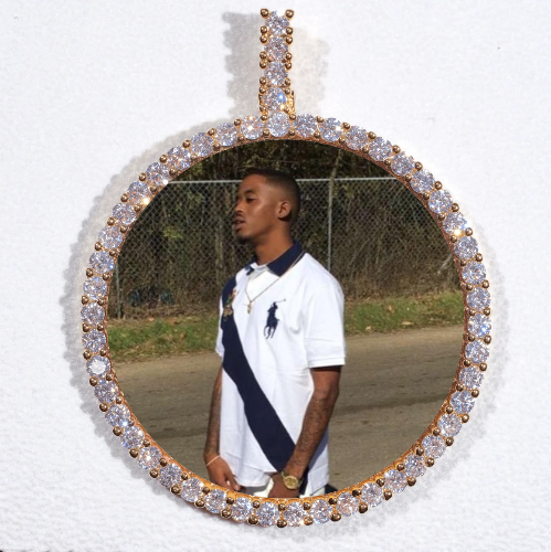 LARGE 3D CIRCLE CUSTOM PICTURE PENDANT