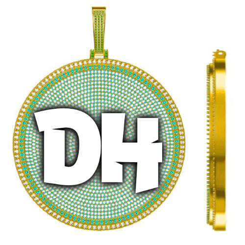 CUSTOM LETTER NECKLACE 3D BIG DISC