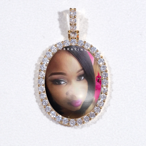 3D Oval Custom Picture Pendant