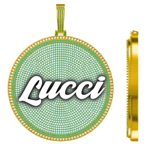 CUSTOM LETTER NECKLACE 3D BIG DISC