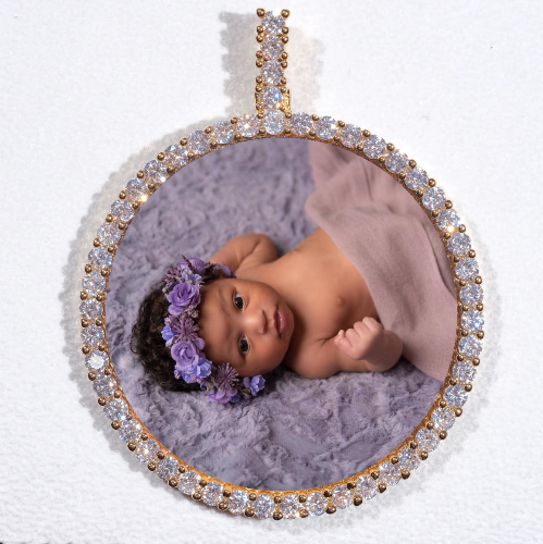 LARGE 3D CIRCLE CUSTOM PICTURE PENDANT