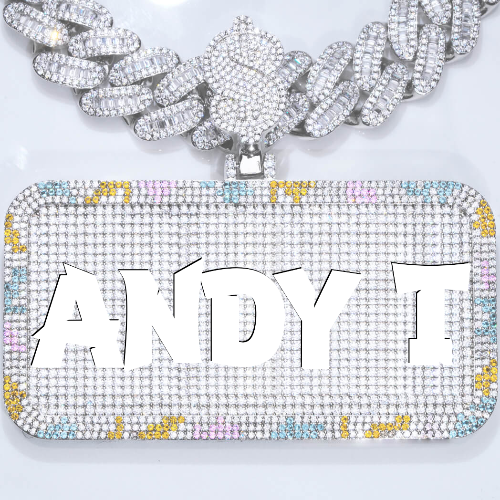 CUSTOM LETTER NECKLACE 3D COLORFUL SQUARE