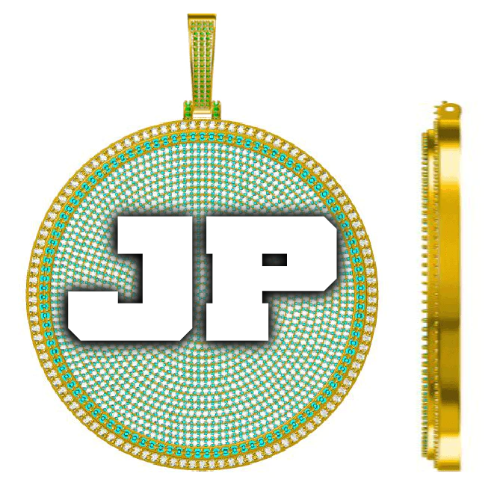 CUSTOM LETTER NECKLACE 3D BIG DISC