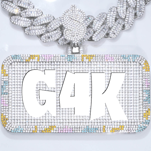CUSTOM LETTER NECKLACE 3D COLORFUL SQUARE