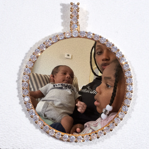 LARGE 3D CIRCLE CUSTOM PICTURE PENDANT