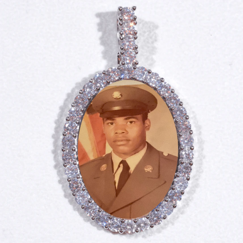 Large 3D Oval Custom Picture Pendant