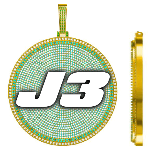 CUSTOM LETTER NECKLACE 3D BIG DISC