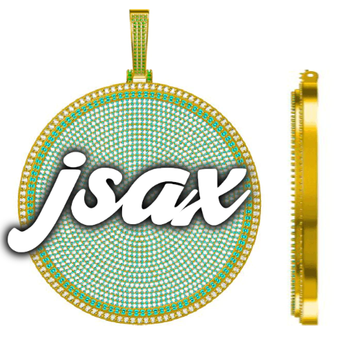 CUSTOM LETTER NECKLACE 3D BIG DISC